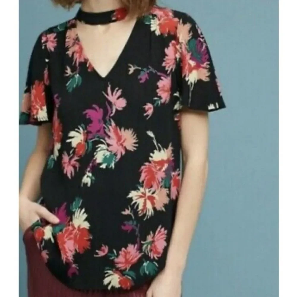 Anthropologie Maeve Bella Choker Floral Top (S) - Picture 2 of 7